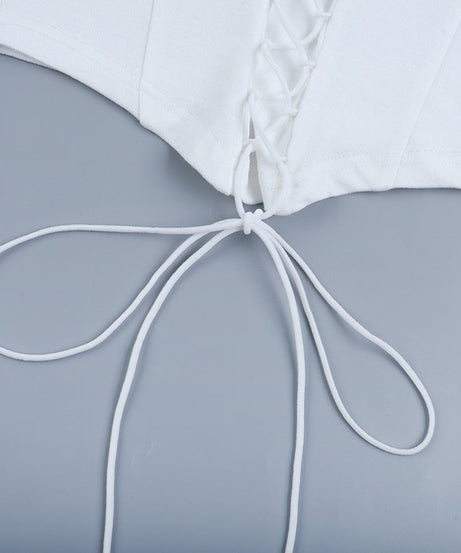 Fall Trend Alert: Deep V-Neck Lace-Up Corset Long Sleeve Top - Your Going Out Staple