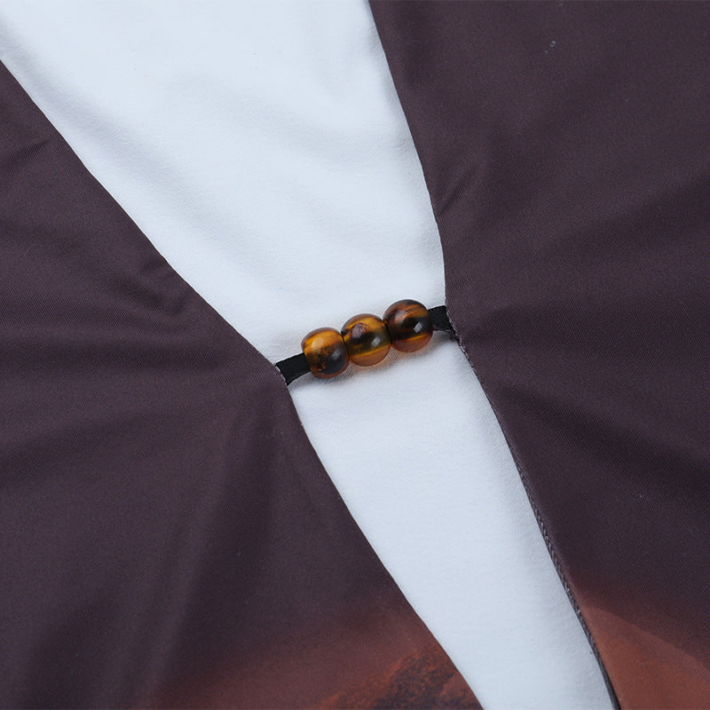 Autumn Bloom Long Sleeve Maxi Dress | Beaded Keyhole & Statement Floral Print