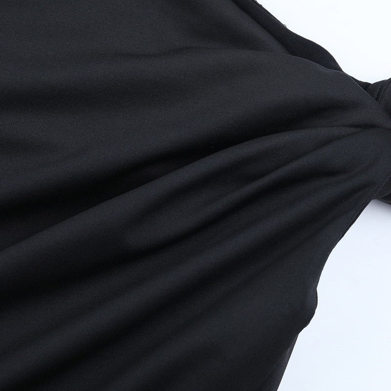 Fall & Holiday Chic: Effortless Knot Detail One-Shoulder Long Sleeve Top for Women