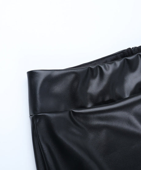 Sleek Black Faux Leather Maxi Skirt - Chic Fall & Holiday Statement for Women