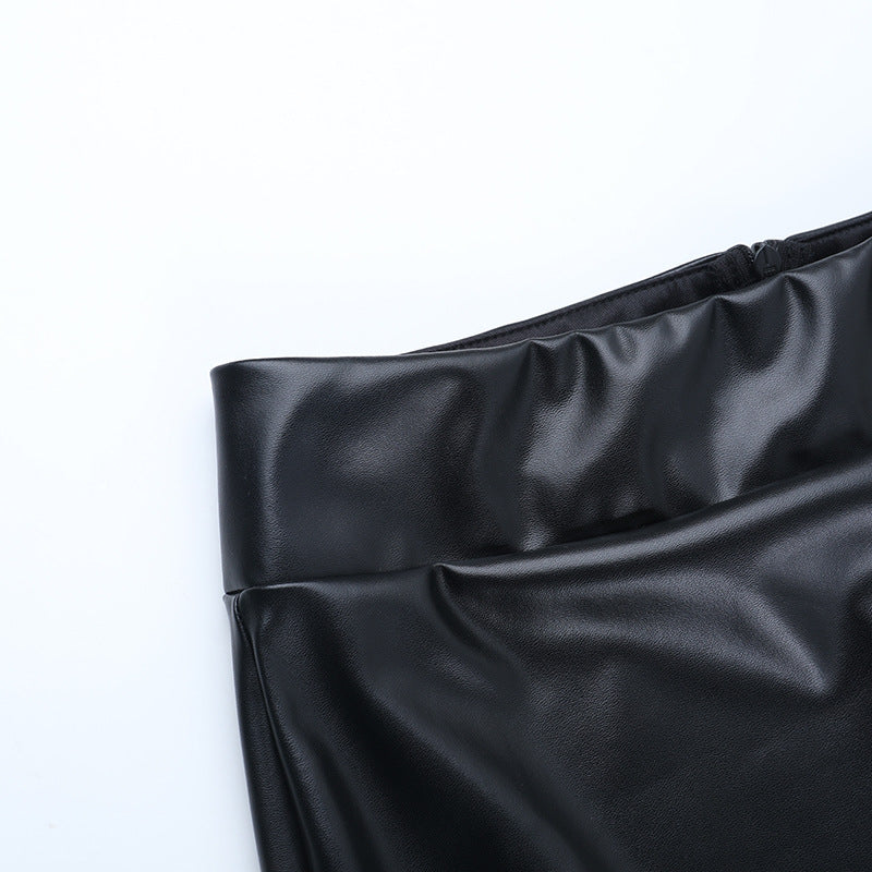 Sleek Black Faux Leather Maxi Skirt - Chic Fall & Holiday Statement for Women
