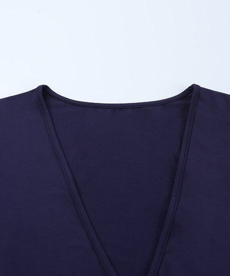 Effortless Fall Elegance: Navy Draped Cutout Long Sleeve Maxi Dress | Holiday Ready V-Neck
