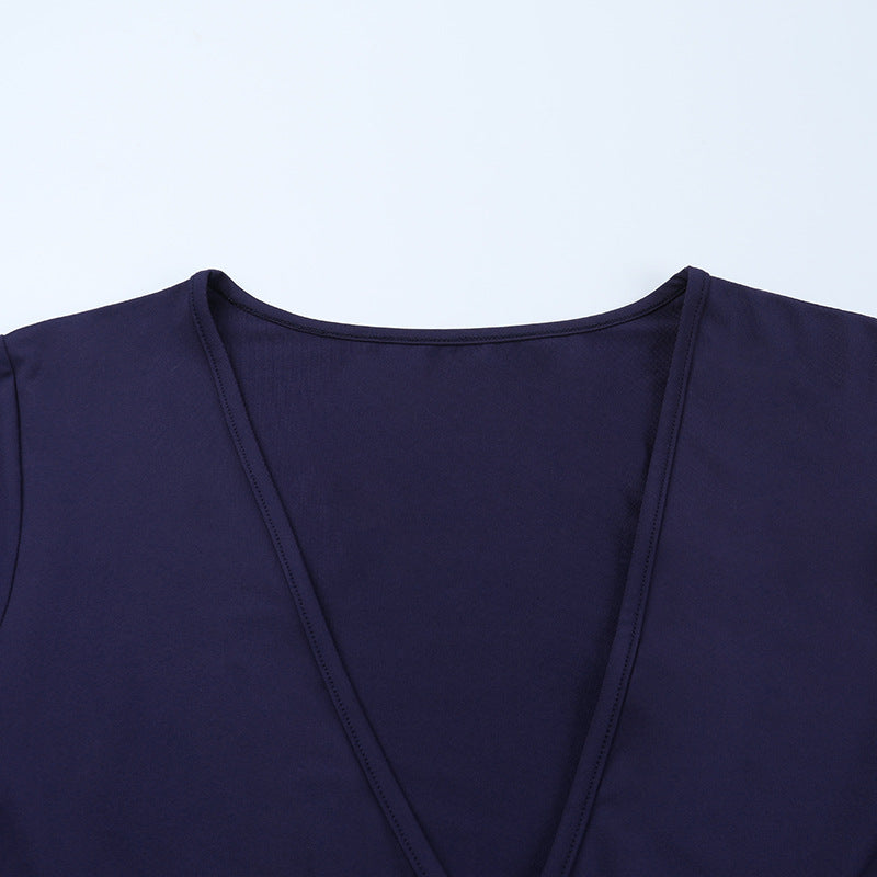 Effortless Fall Elegance: Navy Draped Cutout Long Sleeve Maxi Dress | Holiday Ready V-Neck