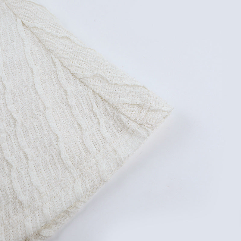 Elegant Winter White Off-Shoulder Long Sleeve Maxi Dress - Ruched & Textured for Fall/Holiday Chic