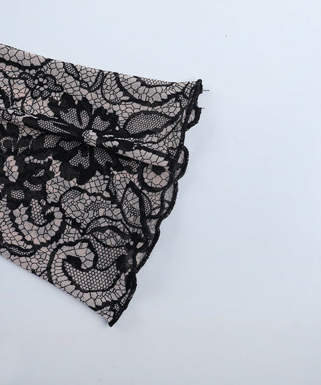 Alluring Black Lace V-Neck Long Sleeve Top | Fall Evening & Dark Romance Chic