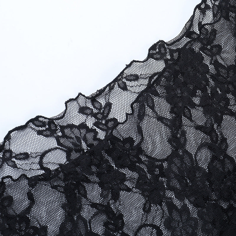 Sultry Black Lace Long Sleeve Top | Sheer Chic for Fall Nights & Holiday Parties