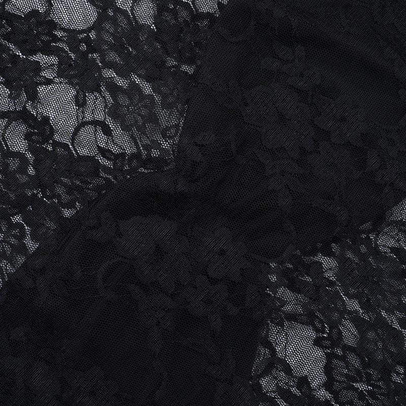 Sultry Black Lace Long Sleeve Top | Sheer Chic for Fall Nights & Holiday Parties