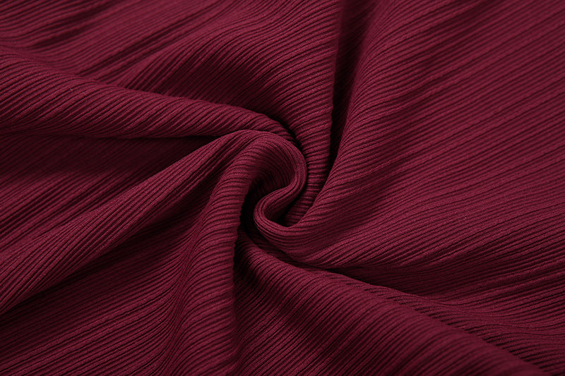 Fall Bloom Off-Shoulder Ribbed Knit Top | Chic Burgundy Floral Long Sleeve Blouse