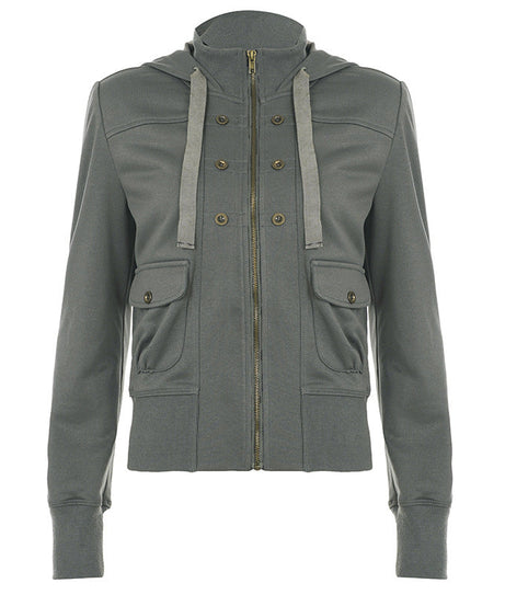 Women's Y2K Cargo Utility Hooded Jacket - Chic Fall Zip-Up Streetwear