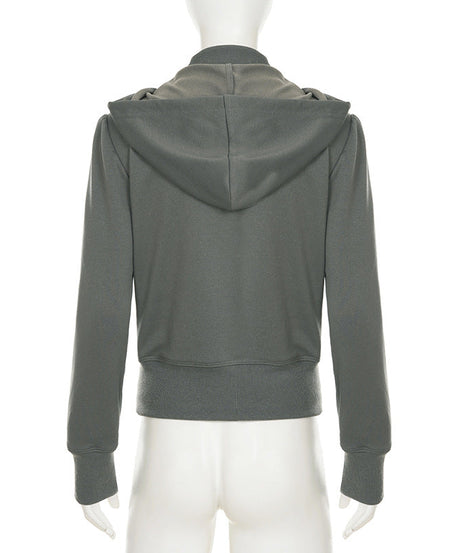 Women's Y2K Cargo Utility Hooded Jacket - Chic Fall Zip-Up Streetwear