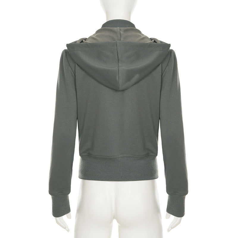 Women's Y2K Cargo Utility Hooded Jacket - Chic Fall Zip-Up Streetwear