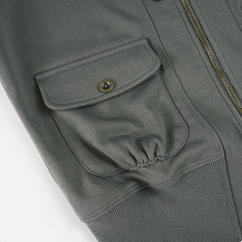 Women's Y2K Cargo Utility Hooded Jacket - Chic Fall Zip-Up Streetwear