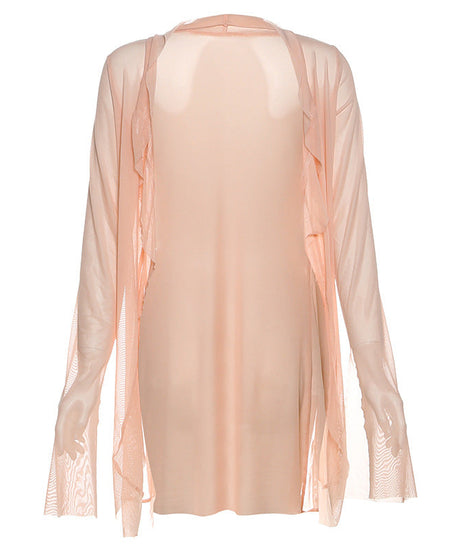 Fall Dream: Sky Blue Lace Halter Midi Dress & Sheer Kimono Cardigan Set