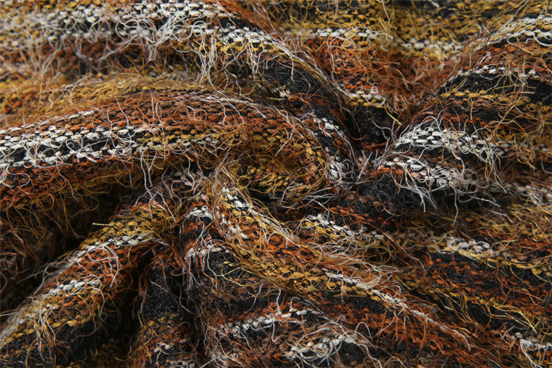 Trendy Fall Fuzzy Striped Knit Mini Skirt | Y2K Chic & Cozy for Women