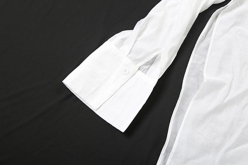 Elevated White Twist-Front Tunic Shirt Dress | Effortless Fall & Holiday Style