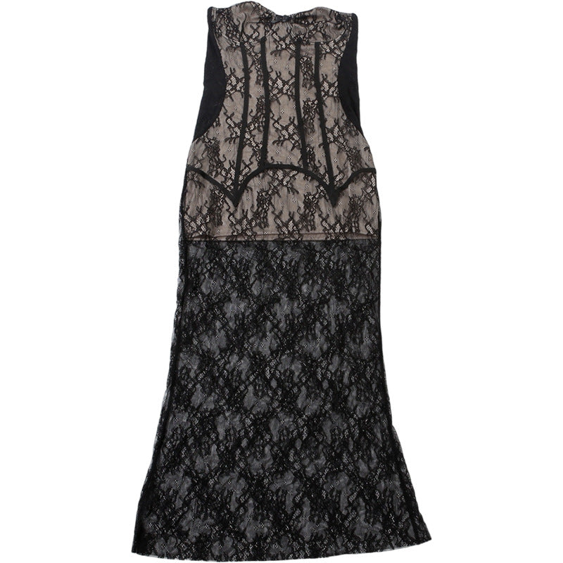 Bewitching Noir Lace Sweetheart Bustier Maxi Gown with Sheer Bolero – Perfect for Halloween & Fall Soirees