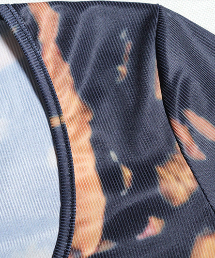 Chic Fall Statement: Long Sleeve Bleached Tiger Print Bodycon Maxi Dress