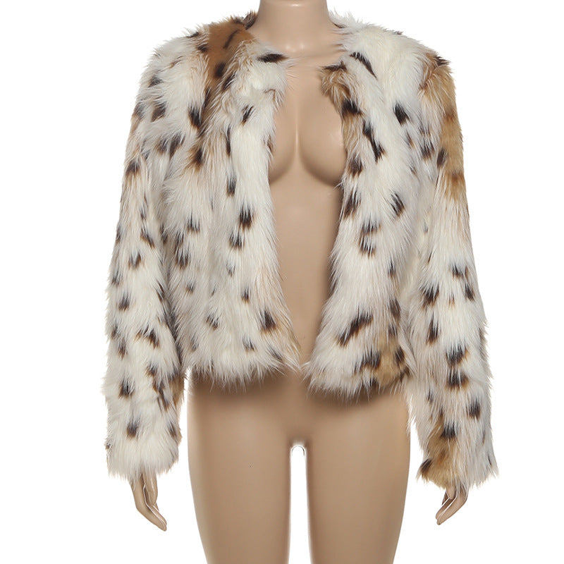 Chic Snow Lynx Faux Fur Jacket | Fall & Holiday Statement Piece