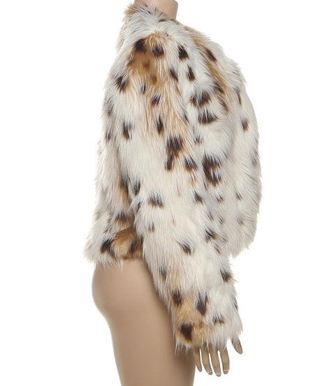 Chic Snow Lynx Faux Fur Jacket | Fall & Holiday Statement Piece