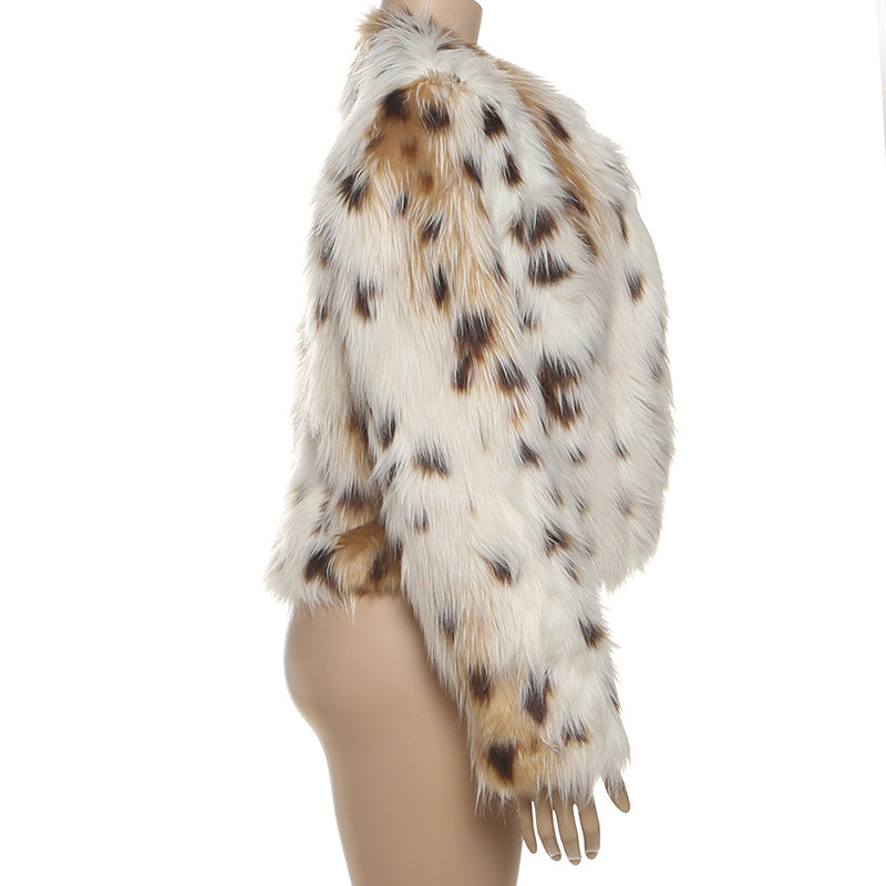 Chic Snow Lynx Faux Fur Jacket | Fall & Holiday Statement Piece