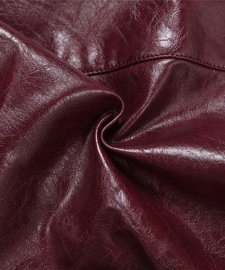 Sleek Burgundy Faux Leather Zip-Up Vest - Edgy Fall Fashion Essential for Women