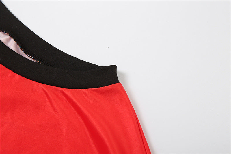 Women's Fiery Flame Print Oversized Long Sleeve Tee - Edgy Fall Streetwear