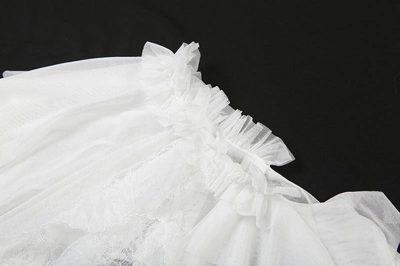 Enchanting Sheer Ruffle Blouse | Romantic Bell Sleeve Top for Fall & Holidays