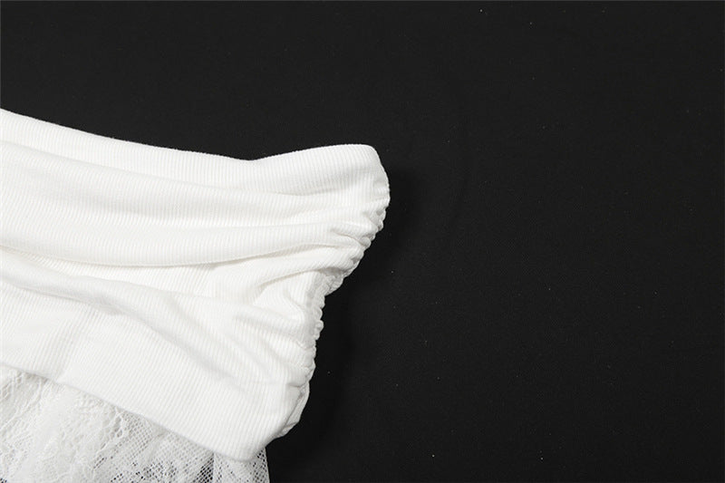 Stunning White Off-Shoulder Lace Ruched Bodycon Mini Dress | Fall & Holiday Party Ready