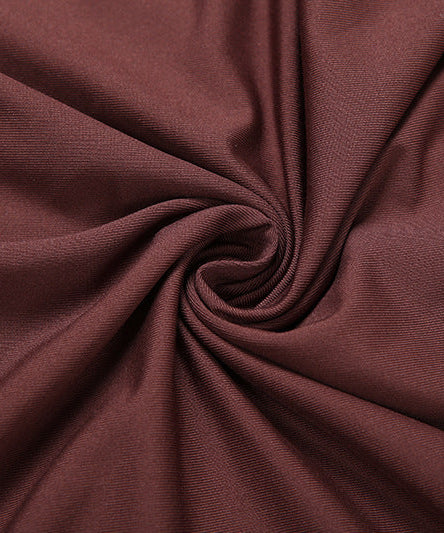 Elevate Your Autumn Style: Chic Merlot Ruched Mini Dress with Polo Collar & Statement Tie Cuffs