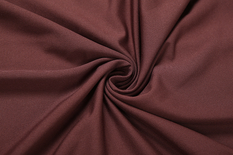 Elevate Your Autumn Style: Chic Merlot Ruched Mini Dress with Polo Collar & Statement Tie Cuffs