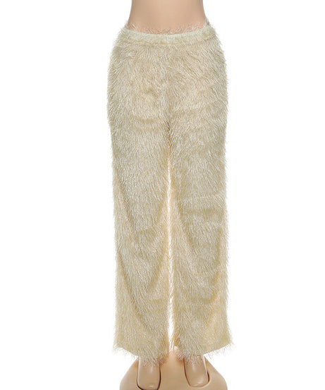 Ultra-Plush Fluffy Straight Leg Pants - Your Cozy Chic Fall & Winter Essential