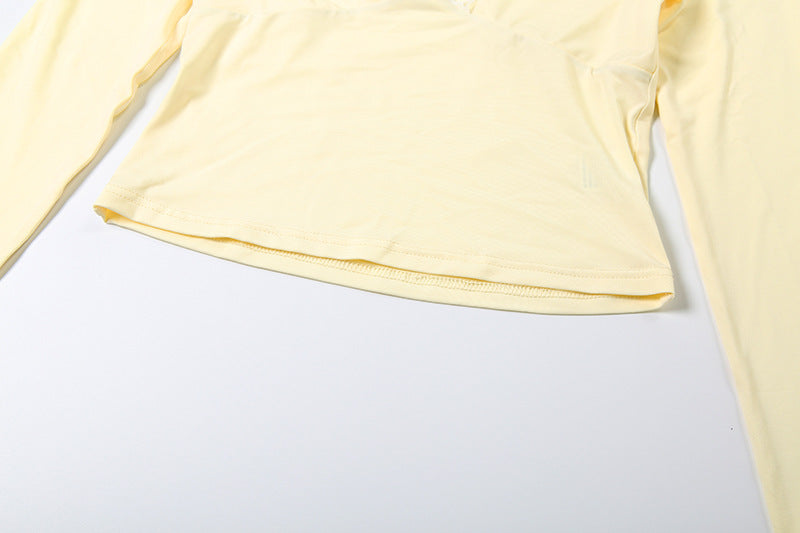 Buttery Soft Lace Trim V-Neck Long Sleeve Top - Your Chic Fall Layering Essential