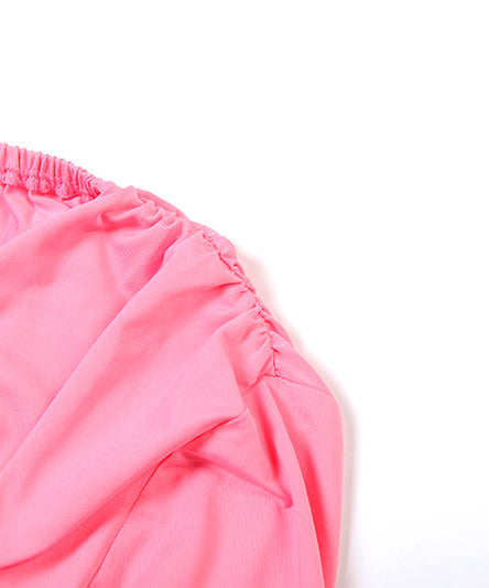 Fuchsia Glam: Ruffled Maxi Skirt & Wrap Crop Top Set - Your Statement Holiday & Event Look