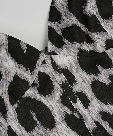 Edgy Grey Leopard Print Bustier Cami Top - Trendy Fall Nights & Holiday Ready