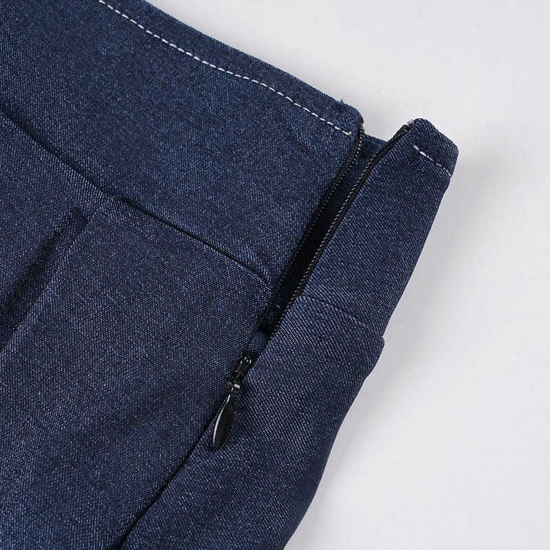 Preppy Chic Dark Wash Pleated Mini Skirt – Your Go-To Fall Style Essential