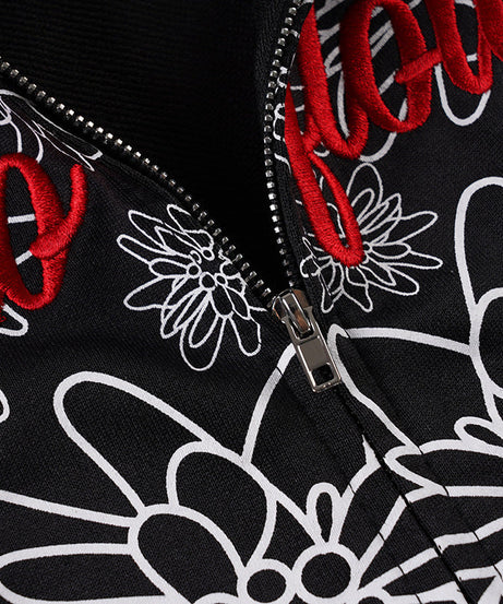 Hello Hotties Floral Zip-Up Hoodie for Women - Cozy Fall Style