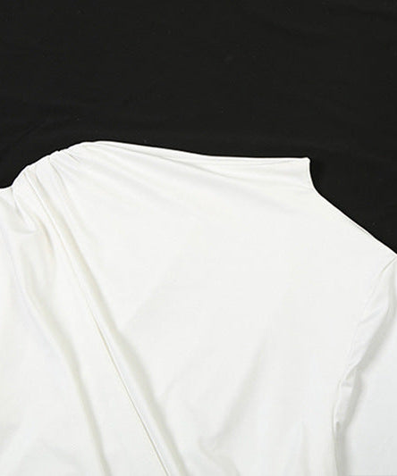 Daring Asymmetric Cutout Ruched Mini Dress - Chic Long Sleeve Bodycon for Fall Parties