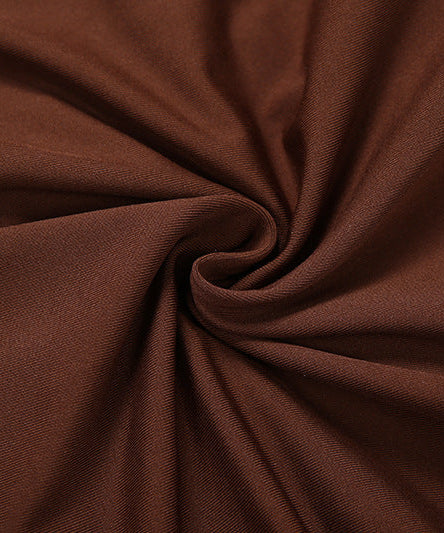 Fall Elegance: Draped Cowl Neck Long Sleeve Top - Rich Chocolate Brown