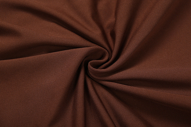 Fall Elegance: Draped Cowl Neck Long Sleeve Top - Rich Chocolate Brown