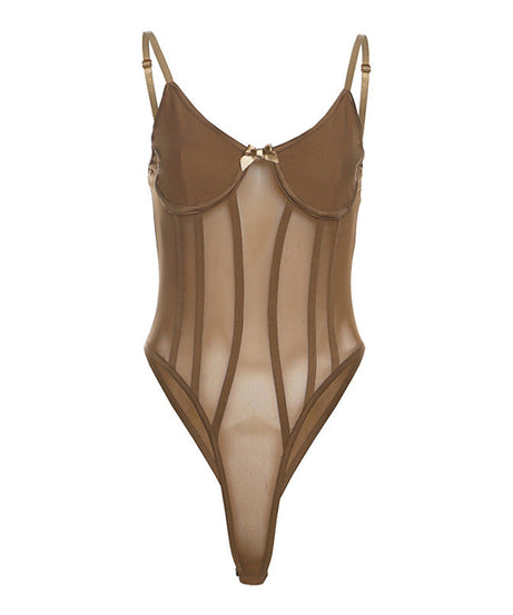 Sculpting Mesh Corset Cami Bodysuit - Fall's Must-Have for Edgy Chic Nights