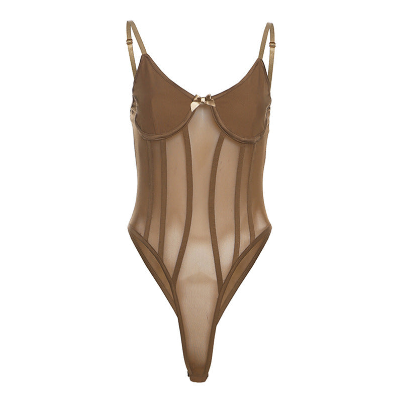 Sculpting Mesh Corset Cami Bodysuit - Fall's Must-Have for Edgy Chic Nights