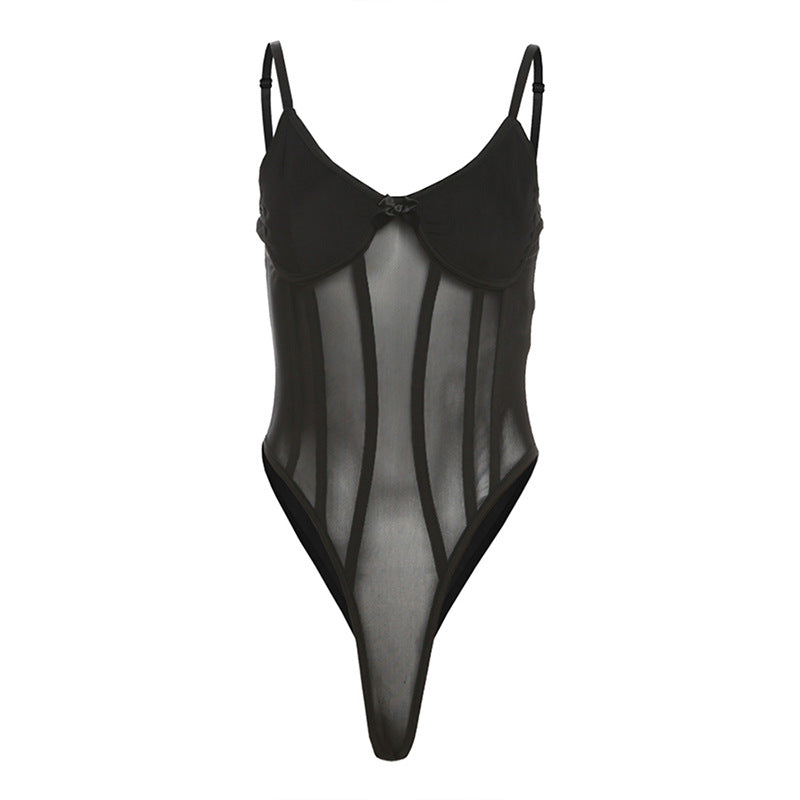 Sculpting Mesh Corset Cami Bodysuit - Fall's Must-Have for Edgy Chic Nights