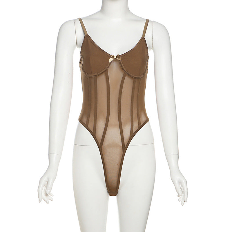 Sculpting Mesh Corset Cami Bodysuit - Fall's Must-Have for Edgy Chic Nights