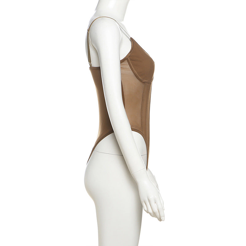 Sculpting Mesh Corset Cami Bodysuit - Fall's Must-Have for Edgy Chic Nights