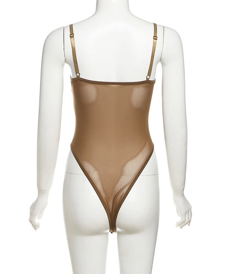 Sculpting Mesh Corset Cami Bodysuit - Fall's Must-Have for Edgy Chic Nights