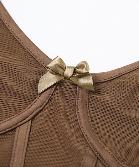 Sculpting Mesh Corset Cami Bodysuit - Fall's Must-Have for Edgy Chic Nights