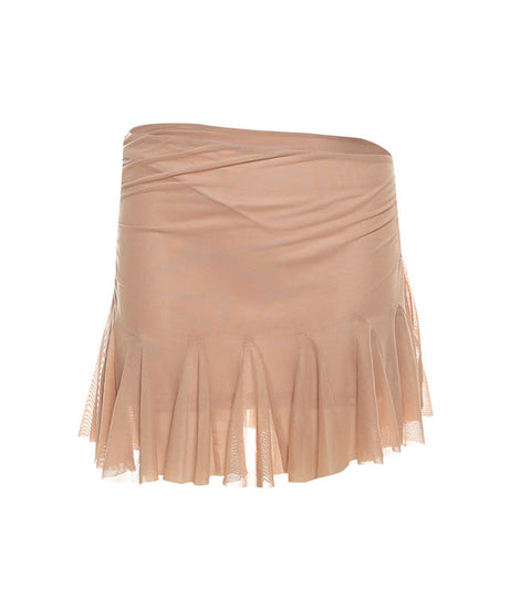 Autumn Glow Ruched Ruffle Mini Skirt - Women's Trendy Fall Fashion & Party Wear