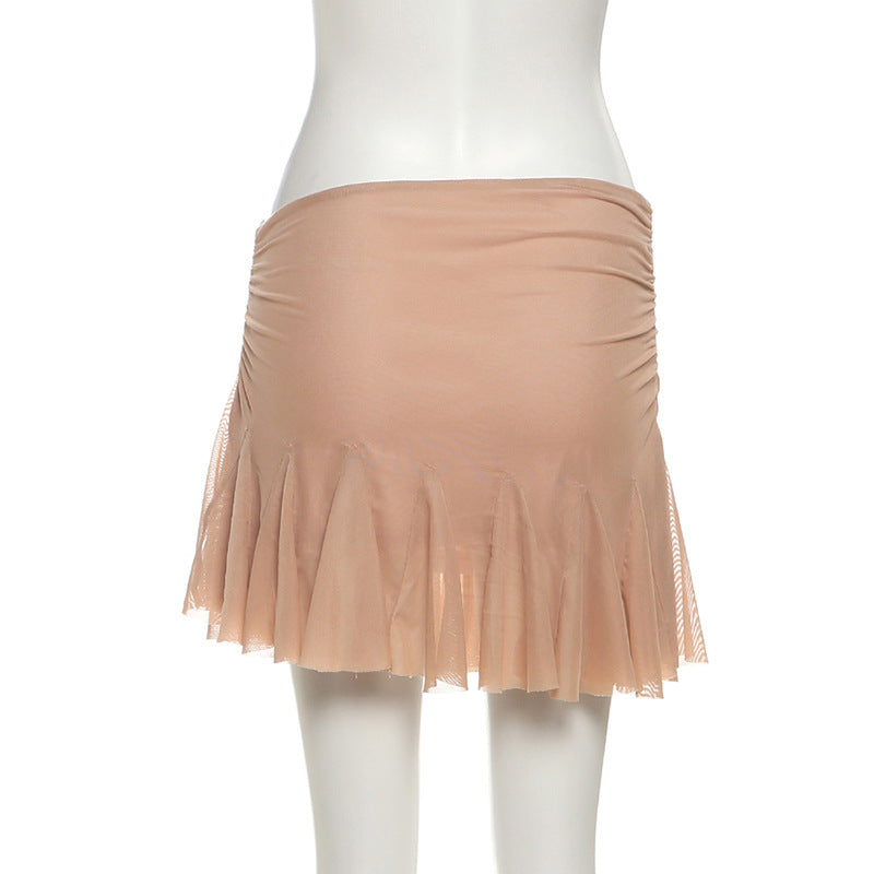 Autumn Glow Ruched Ruffle Mini Skirt - Women's Trendy Fall Fashion & Party Wear