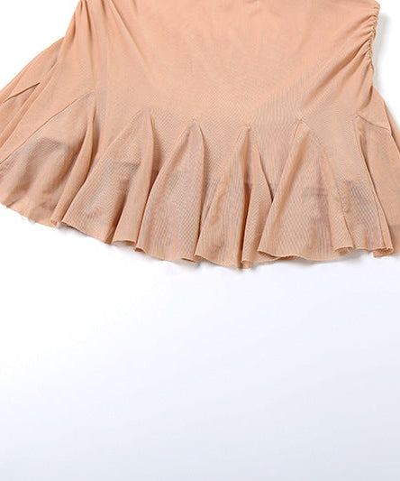 Autumn Glow Ruched Ruffle Mini Skirt - Women's Trendy Fall Fashion & Party Wear