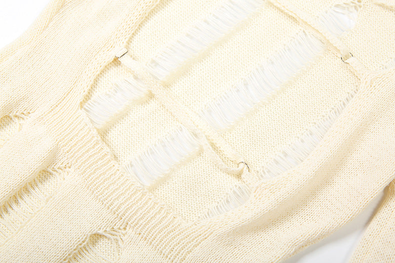 Sleek & Chic Fall Nights: Women's Backless Knit Hollow Out Maxi Dress